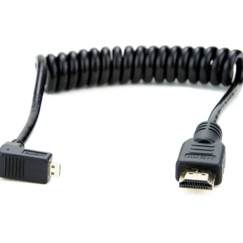 Atomos Video Monitors & Accessories>Right-Angle Micro to Full HDMI Coiled Cable 30cm-45cm