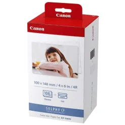 Canon Photo & Ink Packs>Ink & Paper Pack (Postcard Size) 108 Sheets #KP108IN 6 Pack.