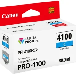 Canon Ink>PFI-4100 Cyan Pigment Ink Tank - 80mL