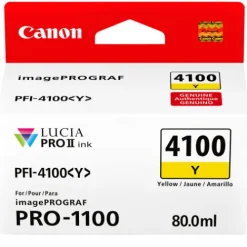 Canon Ink>PFI-4100 Yellow Pigment Ink Tank - 80mL