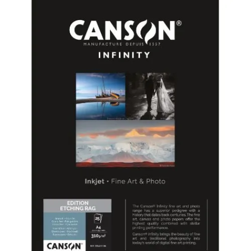 Canson Paper>Infinity Edition Etching Rag 310gsm A4 - 25 Sheets