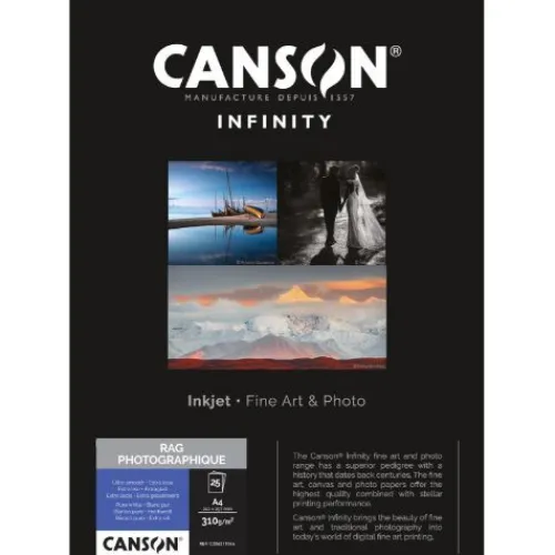 Canson Paper>Infinity Rag Photographique 310gsm A4 - 25 Sheets