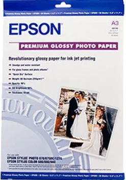 Epson Paper>Premium Glossy Photo Paper 255gsm A3 - 20 Sheets
