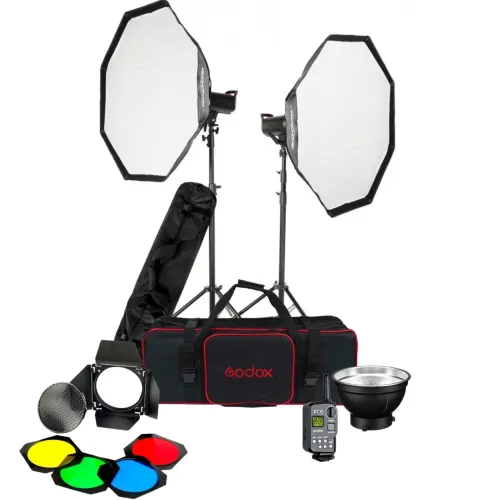 Godox Studio Lighting Kits>DP600III-V Pro Studio Flash with LED Modeling Lamp - 600Ws, 2-Light Kit