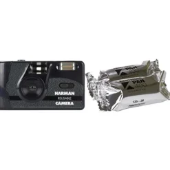 Harman Instant & Film Cameras>Reusable 35mm Camera with Flash & 2 x Kentmere Pan 400 Film