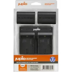 Jupio Battery Chargers & Plates|Camera Batteries>Canon LP-E6NH Batteries & Dual Charger Kit