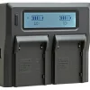 Jupio Battery Chargers & Plates>Dedicated Duo Charger with LCD for Canon BP-955/975 Batteries for Red Komodo