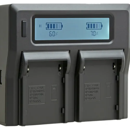 Jupio Battery Chargers & Plates>Dedicated Duo Charger with LCD for Canon BP-955/975 Batteries for Red Komodo