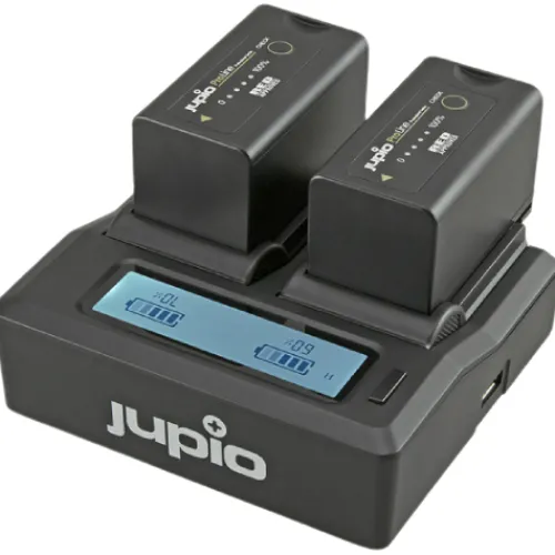 Jupio Battery Chargers & Plates>Dedicated Duo Charger with LCD for Canon BP-955/975 Batteries for Red Komodo