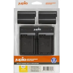 Jupio Battery Chargers & Plates>EN-EL15C Rechargeable Dual Charger Kit for Nikon Cameras