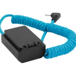 Kondor Blue Cables & Connectors>1.35/3.5 DC Male to Sony A7/FX3/FX30 NP-FZ100 Dummy Battery Cable - Blue