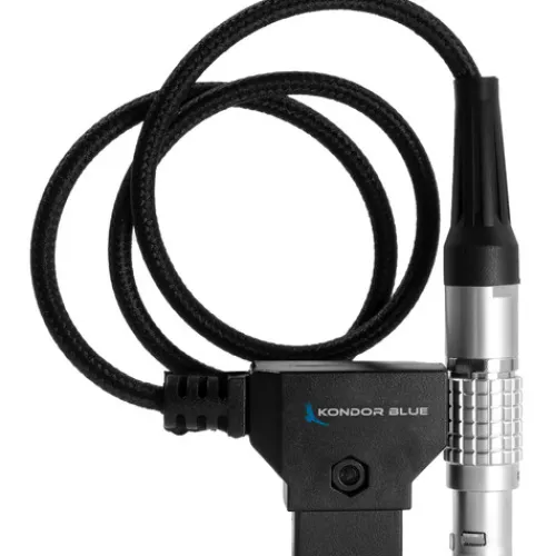 Kondor Blue Cables & Connectors>20 inch 50cm D-Tap to Female 6-Pin LEMO Braided Power Cable for RED DSMCC2 or DSMC3 V-Raptor & Komodo-X - Raven Black