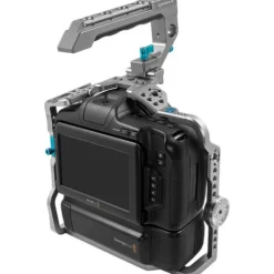 Kondor Blue Camera Cages & Rigs>BMPCC 6K Pro Battery Grip Cage with Top Handle - Space Grey