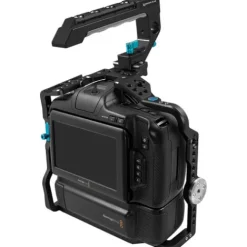 Kondor Blue Camera Cages & Rigs>BMPCC 6K Pro Battery Grip Cage with Top Handle - Black