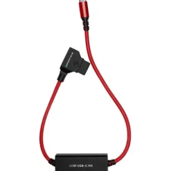 Kondor Blue Cables & Connectors>40cm D-Tap to USB C Power Delivery Cable for Mirrorless Cameras & Laptops - Cardinal Red