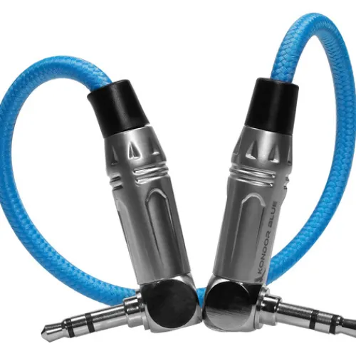 Kondor Blue Cables & Connectors>25cm 3.5mm to 3.5mm Right Angle Time Code Audio Cable