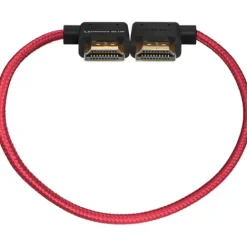 Kondor Blue Video Monitors & Accessories>30cm Right Angle to Left Angle Full HDMI Straight Cable - Cardinal Red