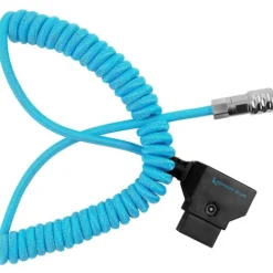 Kondor Blue Cables & Connectors>Coiled D-Tap to BMPCC 6K/4K Power Cable for Blackmagic - Blue