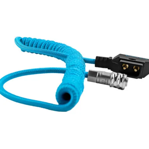 Kondor Blue Cables & Connectors>Coiled D-Tap to BMPCC 6K/4K Power Cable for Blackmagic - Blue