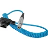 Kondor Blue Cables & Connectors>Coiled D-Tap To Female Lemo 4 Pin for Canon C200 Cable - 35.5-73.6cm - Blue