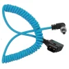 Kondor Blue Cables & Connectors>Coiled D-Tap to Locking DC 2.1mm Right Angle Cable (Blue)