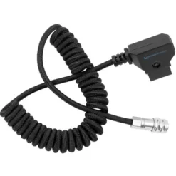 Kondor Blue Cables & Connectors>Coiled D-Tap to BMPCC 6K/4K Power Cable for Blackmagic (Black)