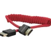 Kondor Blue Video Monitors & Accessories>Coiled Full HDMI Cable - 30-60cm - Cardinal Red