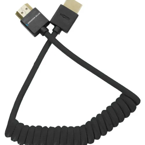 Kondor Blue Video Monitors & Accessories>Coiled Full HDMI Cable - 30-60cm - Black