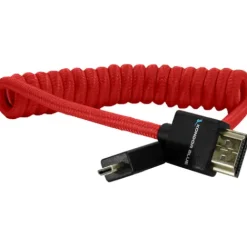 Kondor Blue Video Monitors & Accessories>Coiled Micro HDMI to Full HDMI - Cardinal Red