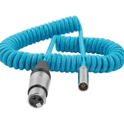 Kondor Blue Audio Cables & Adapters>Coiled Mini XLR to XLR for C70 & BMPCC4K/6K, 50.8 - 101.6cm - Blue