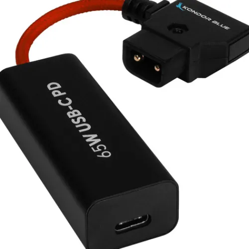 Kondor Blue Cables & Connectors>D-Tap Extension Male to Female Coiled Cable - 40.6-91.4cm - Blue