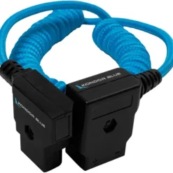 Kondor Blue Cables & Connectors>D-Tap Extension Male to Female Coiled Cable - 40.6-91.4cm - Blue