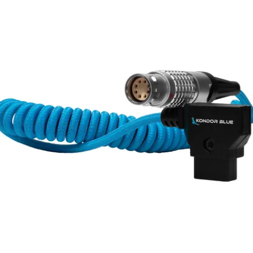 Kondor Blue Cables & Connectors>D-Tap to ARRI Alexa Mini Coiled Power Cable - 40.6 to 81.2cm - Blue