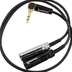 Kondor Blue Audio Cables & Adapters>Dual Mini XLR to 3.5mm Stereo Splitter Right Angle for BMPCC 6K PRO/C70/RODE Wireless GO II