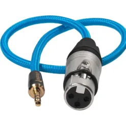 Kondor Blue Audio Cables & Adapters>Female XLR to 3.5mm Male Mini TRS Braided Cable - 33.7-43.1cm - Blue