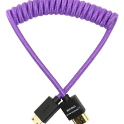 Kondor Blue Video Monitors & Accessories>Gerald Undone MK2 Coiled Mini HDMI to Full HDMI - 30-60cm - Purple