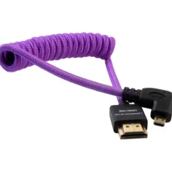 Kondor Blue Video Monitors & Accessories>Gerald Undone MK2 Coiled Right Angle Micro HDMI to Full HDMI for R5/R6 - 30 to 60cm