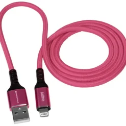 Kondor Blue Sync Cables & Caps>iJustine 1m Lightning to USB-A Charge & Sync Cable - Pink