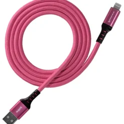Kondor Blue Sync Cables & Caps>iJustine 1m Lightning to USB-A Charge & Sync Cable - Pink