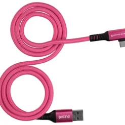Kondor Blue Cables & Connectors>iJustine USB-A 3.2 Gen 1 Male to USB-C Male Right-Angle Cable - Pink