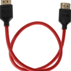 Kondor Blue Video Monitors & Accessories>8K HDMI 43cm Braided Cable for on Camera Monitors - Cardinal Red