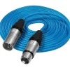 Kondor Blue Audio Cables & Adapters>Male XLR to Female XLR Audio Cable for Professional Balanced Sound - 3m - Blue