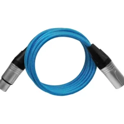 Kondor Blue Audio Cables & Adapters>Male XLR to Female XLR Audio Cable for Professional Balanced Sound - 1.5m - Blue