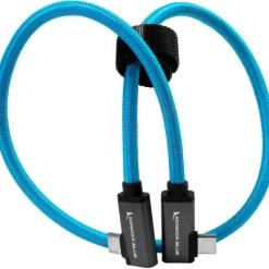 Kondor Blue Cables & Connectors>Straight USB C Right Angle Braided Cable - 45.7cm - Blue