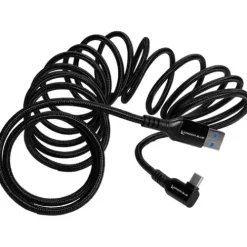 Kondor Blue Cables & Connectors>USB A to USB C Right Angle Cable - 3m - Raven Black