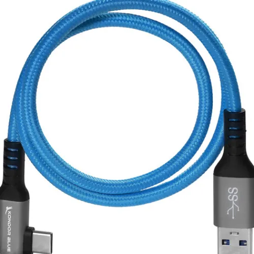 Kondor Blue Cables & Connectors>USB A To USB C Right Angle Cable - 1.5m - Blue