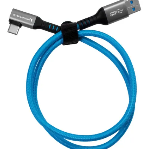 Kondor Blue Cables & Connectors>USB A To USB C Right Angle Cable - 1.5m - Blue
