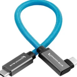 Kondor Blue Cables & Connectors|Video Monitors & Accessories>USB C to USB C High Speed Cable for SSD Recording - Right Angle - 30cm