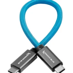 Kondor Blue Cables & Connectors>USB C to USB C High Speed Cable for SSD Recording - 21.5cm - Blue