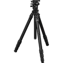 Leofoto Tripods>LG-324C Black 4 Section Water Resistant Carbon Fibre Tripod with LH-40R Ball Head